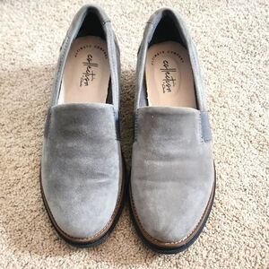 Clarks Collection Gray Slip-On Loafers for Versatile Comfort
